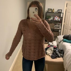 Pink/ champagne color sweater